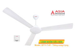 Quạt Trần QT11-T-01 Trắng Sang Trọng – 3 Cánh Nhôm, Hộp Số Cơ, AC 75W