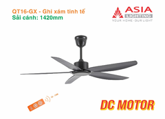 Quạt Trần QT16-GX – Ghi xám tinh tế – Động Cơ DC 5 Cánh