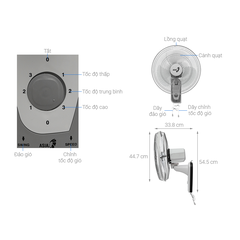 Quạt treo Asia VY357792 - 55W Xám