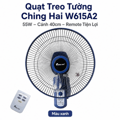 Quạt treo tường Ching Hai W615A2 (có điều khiển) – Cánh 40cm, 55W, treo gọn mát mạnh