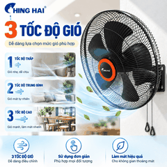 Quạt Treo Tường CHING HAI W17 75W – 5 Cánh 43cm, 3 Tốc Độ Gió