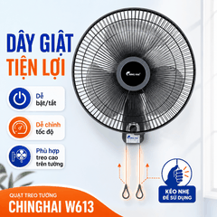 Quạt treo tường ChingHai W613 35cm 49W dây giật tiện lợi