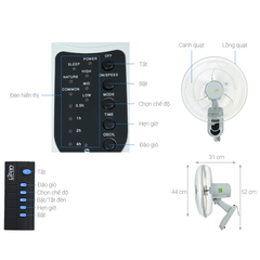 Quạt treo Lifan (Remote) TE-1688