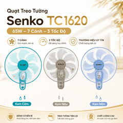 Quạt Treo Tường Senko TC1620 65W, 7 Cánh, 3 Tốc Độ