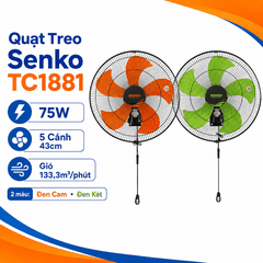 Quạt Treo Tường Senko TC1881 75W – 5 Cánh 43cm, Gió Mạnh