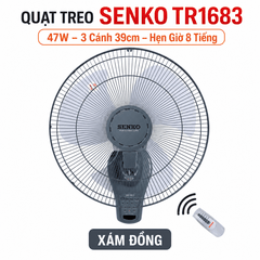 Quạt Treo Tường Senko TR1683 47W – Remote, Hẹn Giờ 8 Tiếng