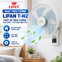 Quạt Treo Tường LIFAN T-N2 45W – Cánh 40cm, Gió Mạnh