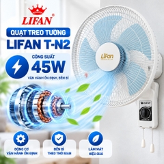 Quạt Treo Tường LIFAN T-N2 45W – Cánh 40cm, Gió Mạnh
