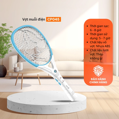 Vợt muỗi điện Comet CP045 pin sạc, LED 0.5W | BH 6 tháng