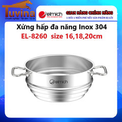 Xửng hấp đa năng Inox 304 EL-8260 size 16, 18, 20cm