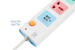 Ổ cắm điện COMET loại nối dài an toàn (3m) CES5303 có cổng sạc USB