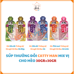 Súp Thưởng Đôi Cho Mèo Mix Cattyman 60g- Nhiều Vị