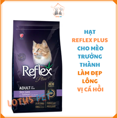 Hạt Reflex Plus - Hỗ trợ làm đẹp lông - Vị cá hồi - Mèo trưởng thành - 1.5KG