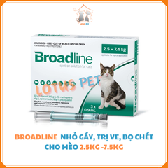 Broadline - Thuốc nhỏ gáy, trị bọ chét và ve cho mèo 2.5-7.5KG
