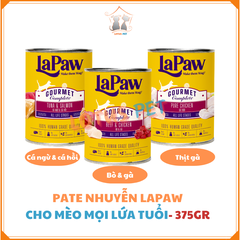 Pate cho mèo Lapaw Gourmet cao cấp dạng nhuyễn - Lon 375GR