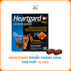 HeartGard - Thuốc xổ giun, phòng giun kim, giun đũa, giun móc cho chó <11.5KG