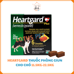 HeartGard - Thuốc xổ giun, phòng giun kim, giun đũa, giun móc cho chó 11.5-22.5KG