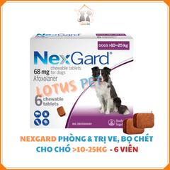 NexGard - Thuốc phòng và trị ve, rận, ghẻ cho chó 10-25KG - 6 viên