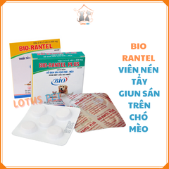 Xổ giun Bio Rantel - Viên nén tẩy giun sán trên Chó Mèo 5KG (Vàng) và 10KG (Xanh)