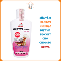 Sữa tắm Hantox nhũ bạc diệt ve rận bọ chét cho chó mèo