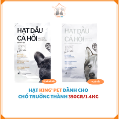 Hạt dầu cá hồi King's pet cho chó trưởng thành - Vị bò bít tết/ Vị Cá hồi - 350GR/1.4KG