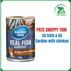 Pate Snappy Tom Real Fish/Meat cho mèo - lon 400gr