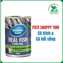 Pate Snappy Tom Real Fish/Meat cho mèo - lon 400gr