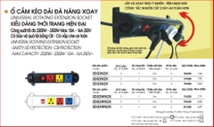 Ổ Cắm Kéo Dài Đa Năng xoay LiOA 3D32WN2X