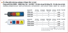 Ổ Cắm Kéo Dài Đa Năng Công Tắc 2 Cực LiOA 3DN2.52WN