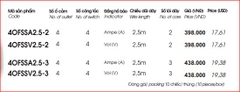 Ổ Cắm Kéo Dài Công Suất Lớn LiOA 4OFSSA2.5-3 (4OFSSV2.5-3)