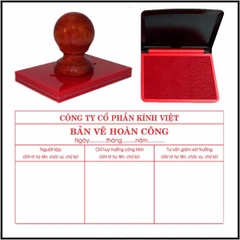 Dấu chấm mực 70x120mm cán gỗ (dấu hoàn công)
