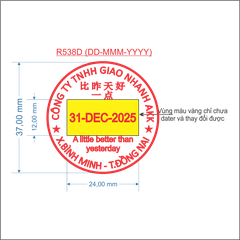 Hộp dấu tròn 38mm dater R538D (DD-MMM-YYYY)