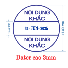 Hộp dấu tròn 42m Dater R542D (DD-MMM-YYYY)