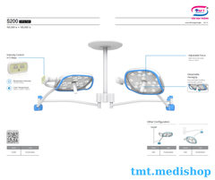Đèn mổ treo trần 2 nhánh Dentis S200