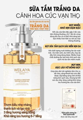 Sữa Tắm Weilaiya : Hoa Cúc + Hộp Quà có rơm + Bông Tắm