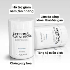 Viên Uống Hỗ Trợ Trắng Da CodeAge Liposomal Glutathione 60 viên - Codeage Authorized, Mờ Thâm Nám, Da Sáng Khỏe