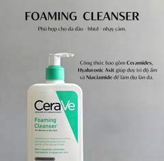 Sữa Rửa Mặt Cerave Developed With Dermatologists Foaming Cleanser (236ml)