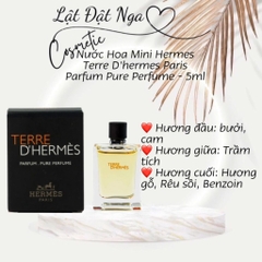 Nước Hoa Mini Hermes Terre D'hermes Paris Parfum Pure Perfume - 5ml