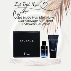 Sét Nước Hoa Mini Nam Dior Sauvage EDP 10ml + Shower Gel 20ml