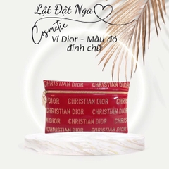 Ví Dior - Màu đỏ đính chữ