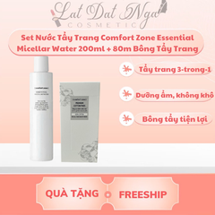 Set Nước Tẩy Trang Comfort Zone Essential Micellar Water 200ml + 80m Bông Tẩy Trang