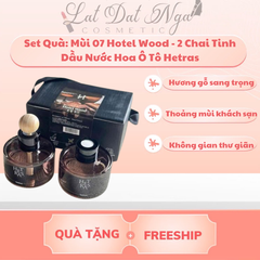 Set Quà: Mùi 07 Hotel Wood - 2 Chai Tinh Dầu Nước Hoa Ô Tô Hetras