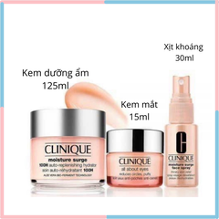 Set Clinique Travel Exclusive - ( kem dưỡng 125ml + kem mắt 15ml + xịt khoáng 30ml )