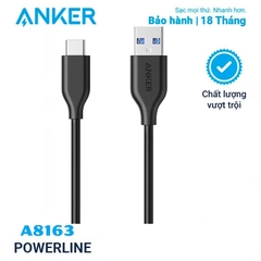 Dây Cáp Sạc IP, Type C Anker PowerLine+ II 0.9m Model : A8163, A8432 - Dùng cho IP, Tablet, Samsung