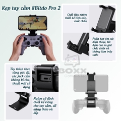 Kẹp điện thoại cho tay cầm Pro 2, SN30 Pro +, Giá đỡ tay cầm 8Bitdo Pro 2, SN30 Pro +