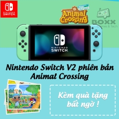 Máy chơi game Nintendo Switch V2 Animal Crossing, bảo hành 12 tháng kèm quà tặng