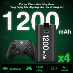 Pin sạc cho tay cầm Xbox One S, Xbox Series X bộ 4 viên pin 1200mAh kèm dock sạc