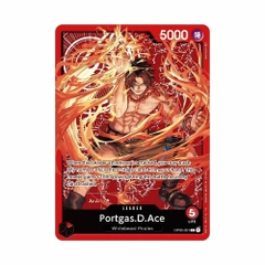 One Piece TCG Leader Card Silver Foil Ace Sabo Luffy