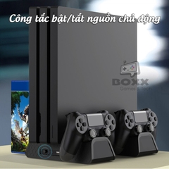 Đế tản nhiệt cho máy PS4 Slim/Pro All in One, chân đế đứng làm mát cho máy PS4 chính hãng Dobe