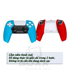 Bọc silicone tay cầm PS5 Dualsense, ốp silicone tay cầm PS5 chính hãng Dobe 2 mảnh không cấn dock